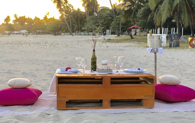 wino na plaży